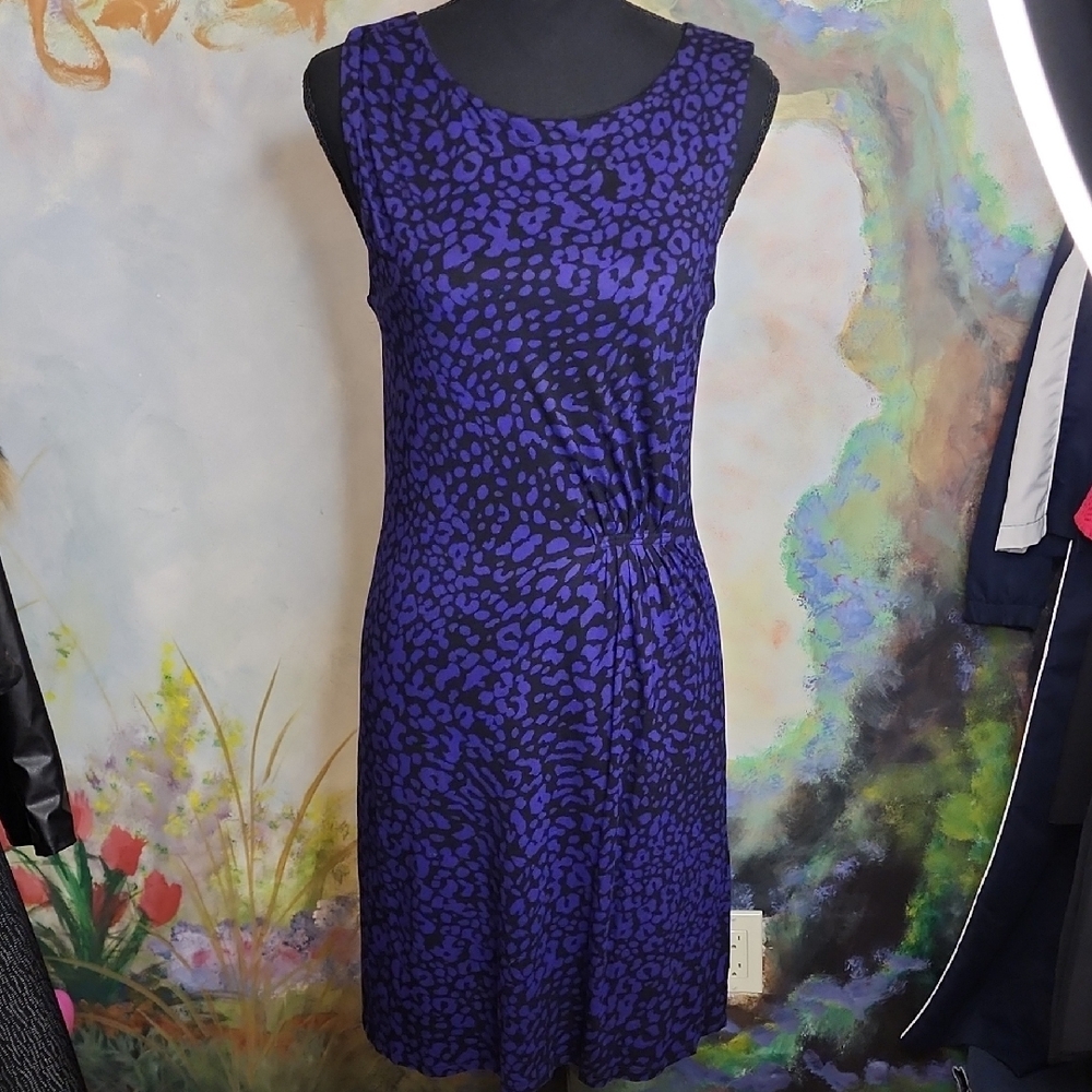 LOFT Purple A-line Mini Dress Scoop Neck Sleeveless